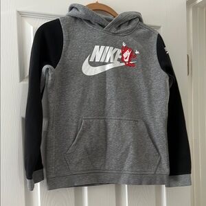 Nike Gray and Black Color-Blocked Hoodie